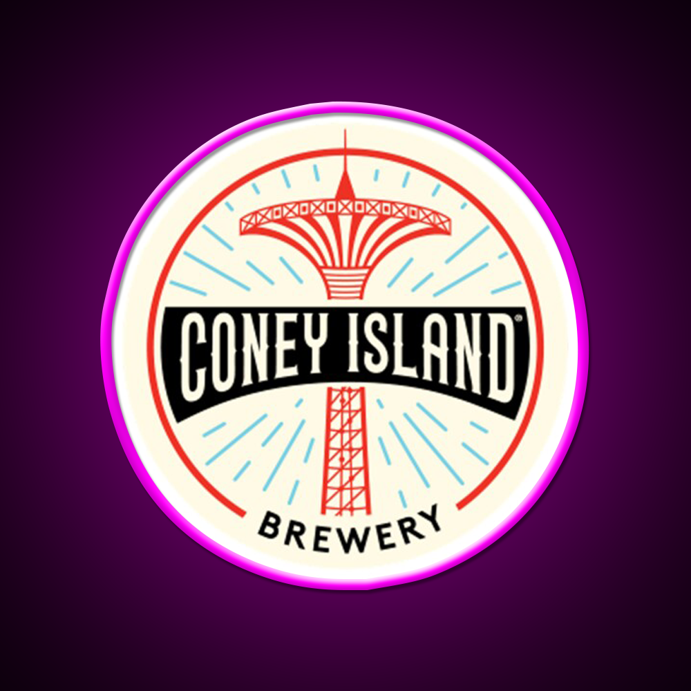 Coney Island Brewery Beer Bar Decor Led Neon Sign Rgb Color - Neon sign mounted on wall in room