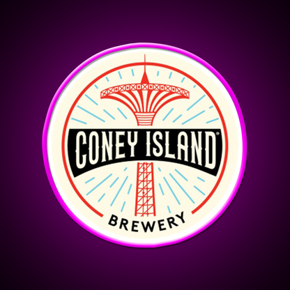 Coney Island Brewery Beer Bar Decor Led Neon Sign Rgb Color - Neon sign mounted on wall in room