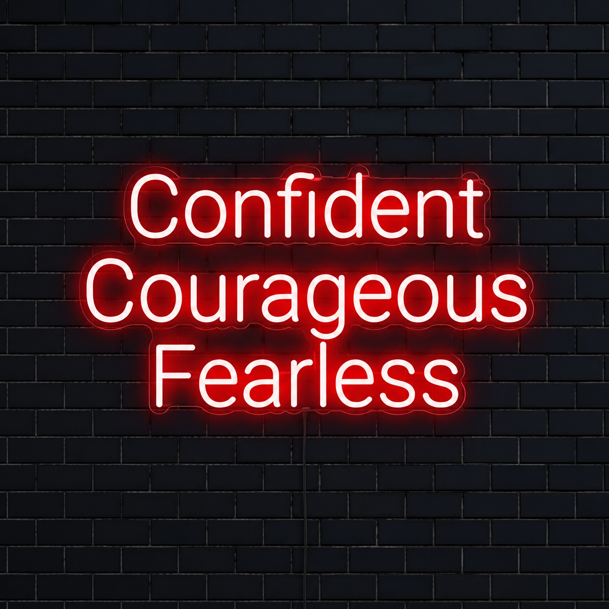 Confident Courageous Fearless LED Neon Sign - 01 Original Product Image