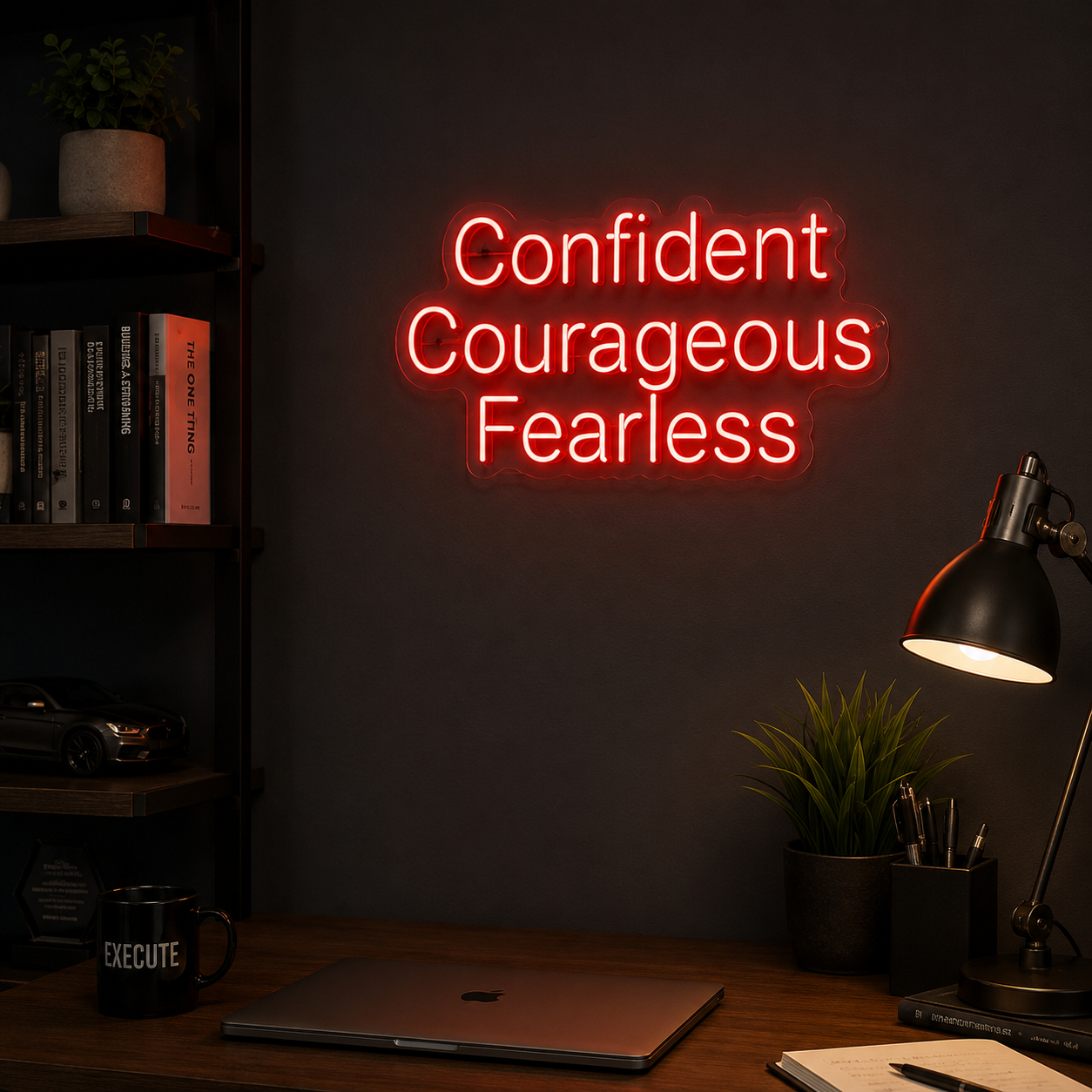 Confident Courageous Fearless LED Neon Sign - 03 Real Lifestyle Scene