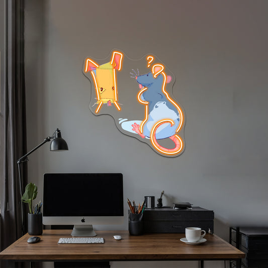 Confused Rat Wall Artwork Neon Signs