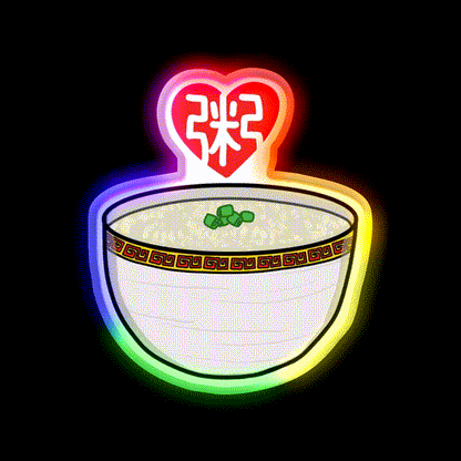 Congee Love Led Neon Sign Chinese Food Rgb Color