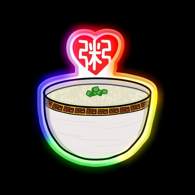 Congee Love Led Neon Sign Chinese Food Rgb Color