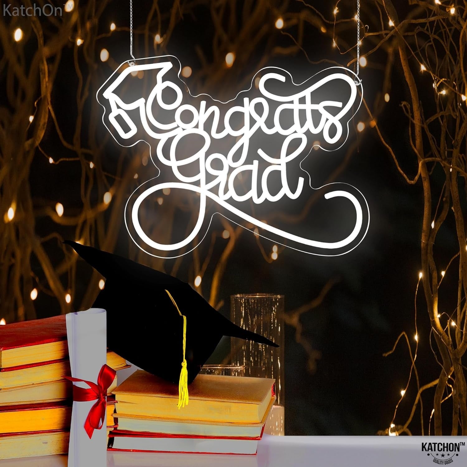 Congrats Grad Neon Sign Congratulations Neon Sign Graduation Party Decorations | Shineneon