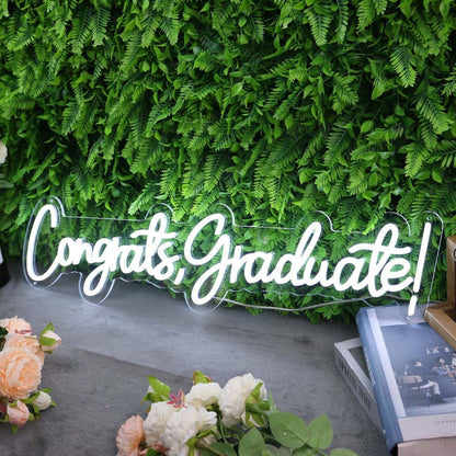 Congrats Graduate White Led Neon Sign - Shineneon