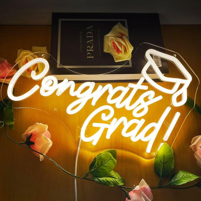 Congrats Neon Sign For Graduation Party Wall Decor | Shineneon