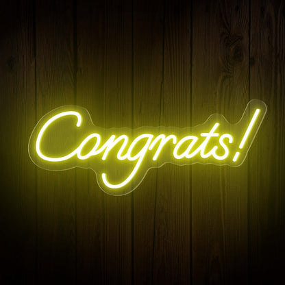 Congrats Warm White Led Neon Sign Indoor Celebration Decor | Shineneon