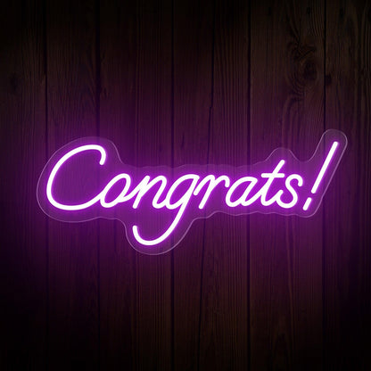 Congrats Warm White Led Neon Sign Indoor Celebration Decor | Shineneon