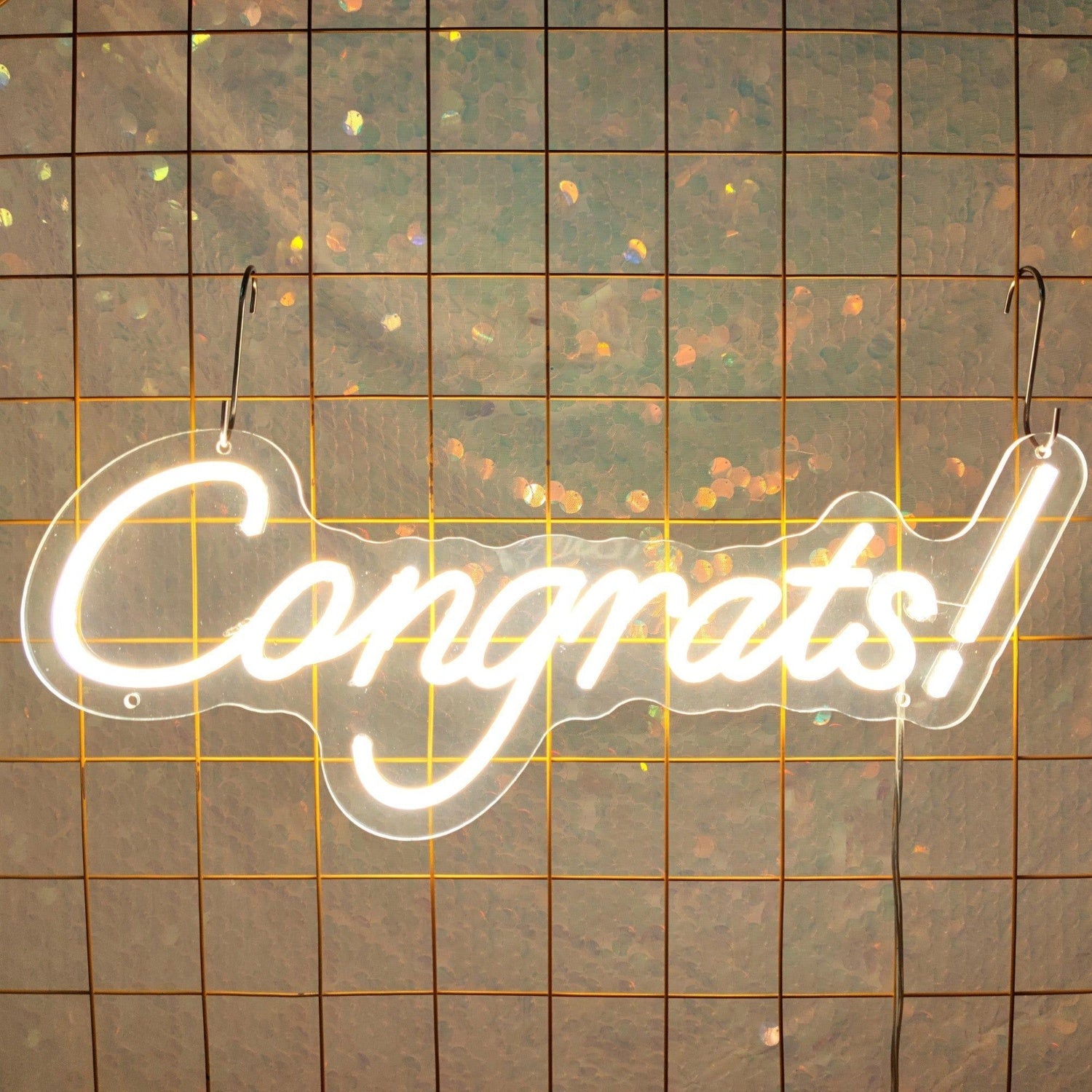 Congrats Warm White Led Neon Sign Indoor Celebration Decor | Shineneon
