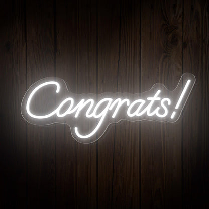 Congrats Warm White Led Neon Sign Indoor Celebration Decor | Shineneon