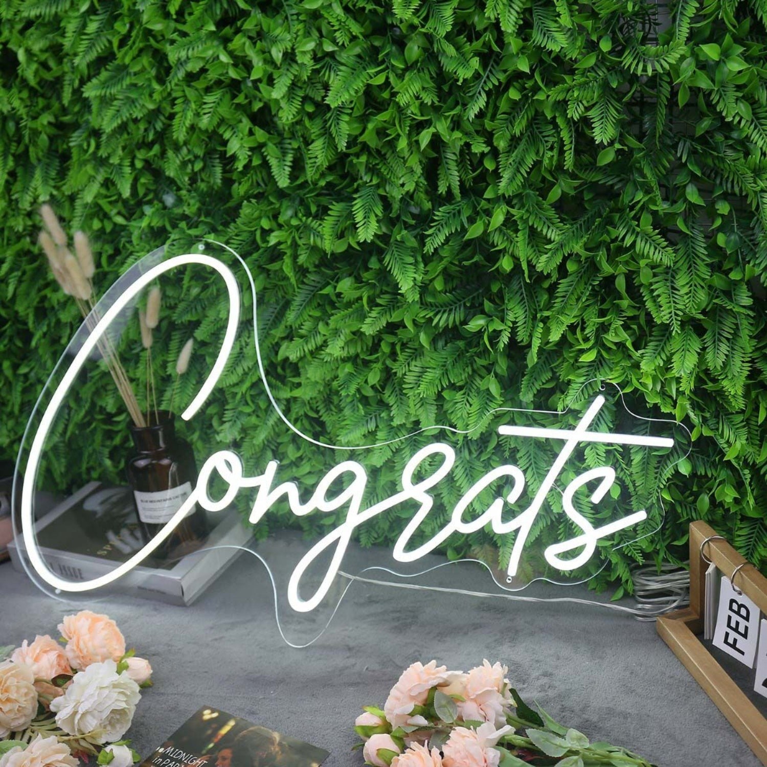 Congrats White Custom Led Neon Sign | Shineneon