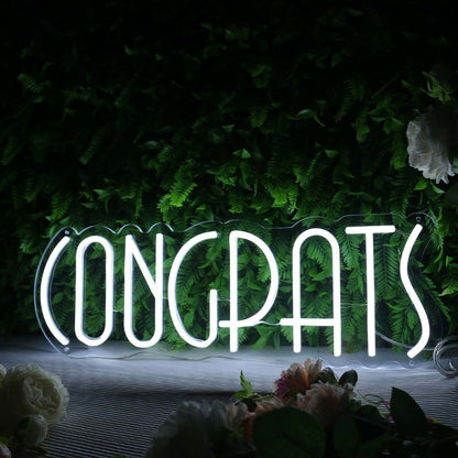 Congrats White Led Neon Sign - Shineneon