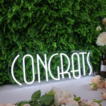 Congrats White Led Neon Sign - Shineneon
