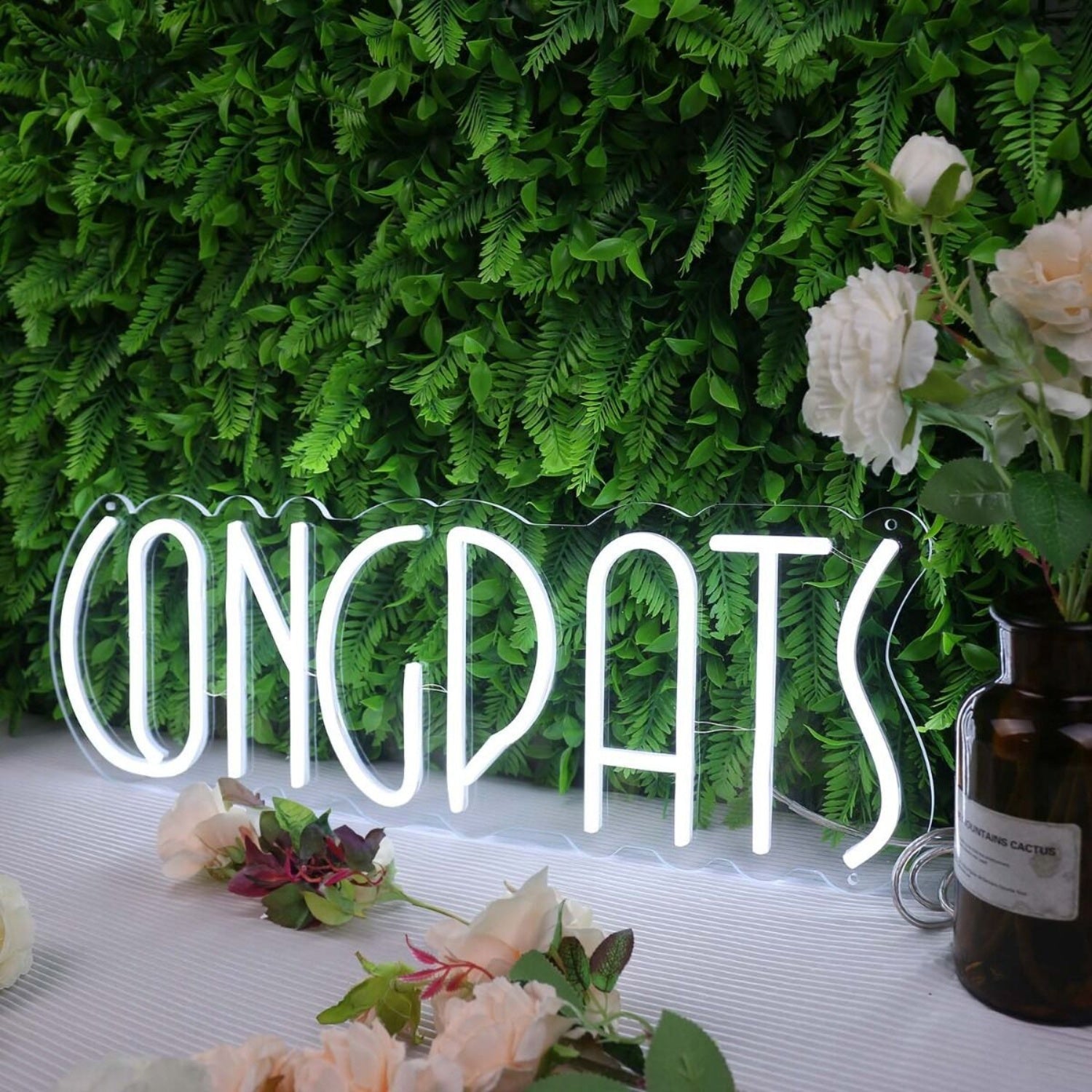 Congrats White Led Neon Sign - Shineneon