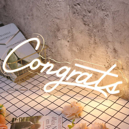 Congrats Yellow Custom Led Neon Sign - Shineneon