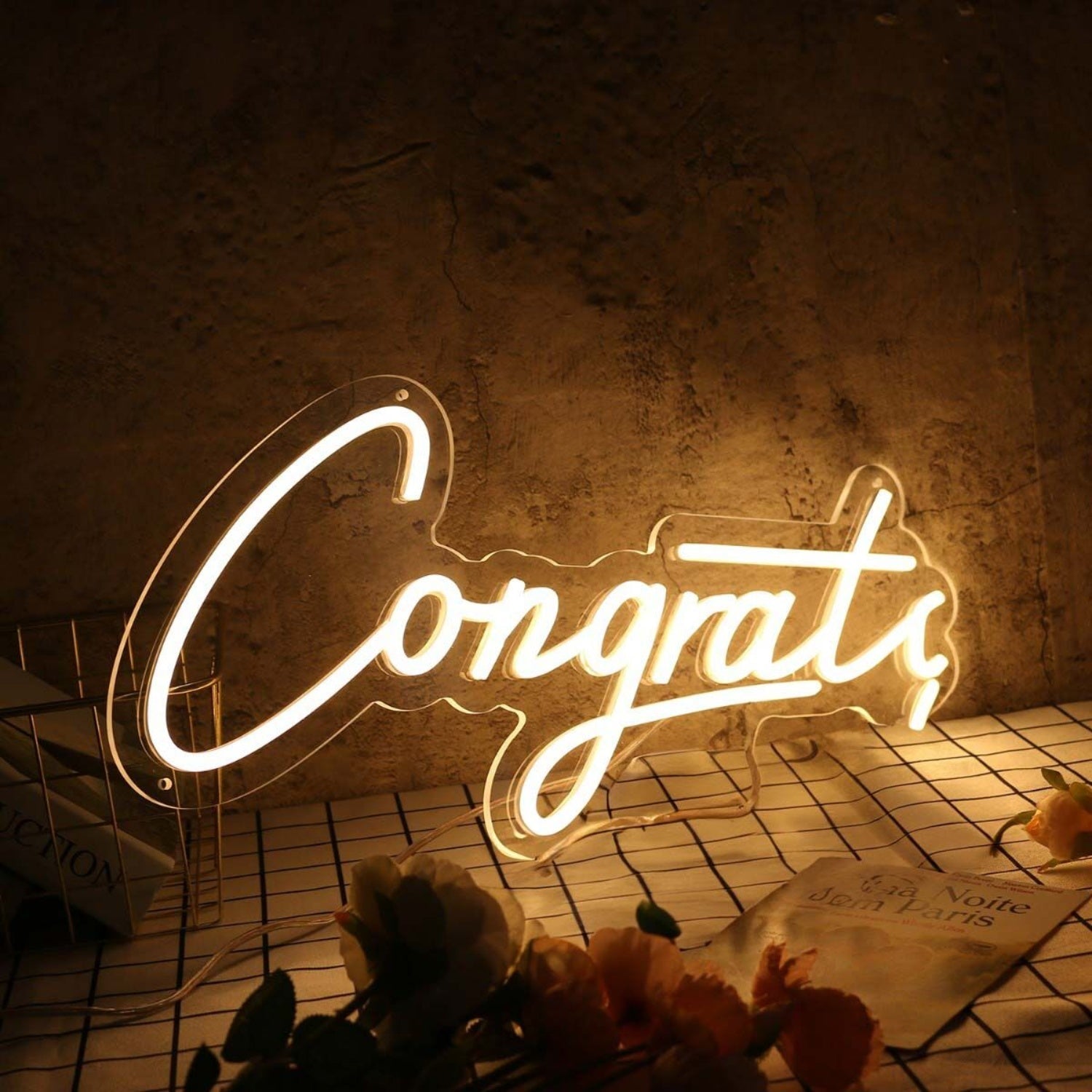 Congrats Yellow Custom Led Neon Sign - Shineneon