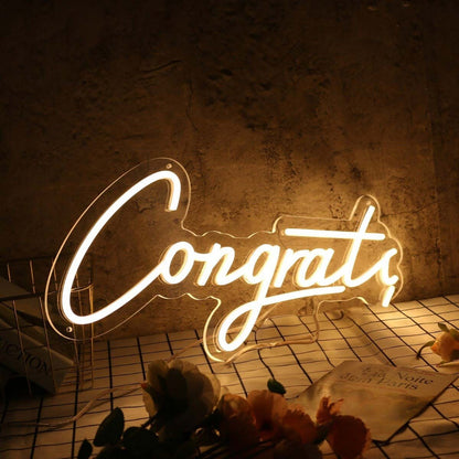 Congrats Yellow Custom Led Neon Sign - Shineneon