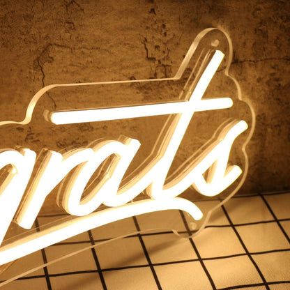 Congrats Yellow Custom Led Neon Sign - Shineneon