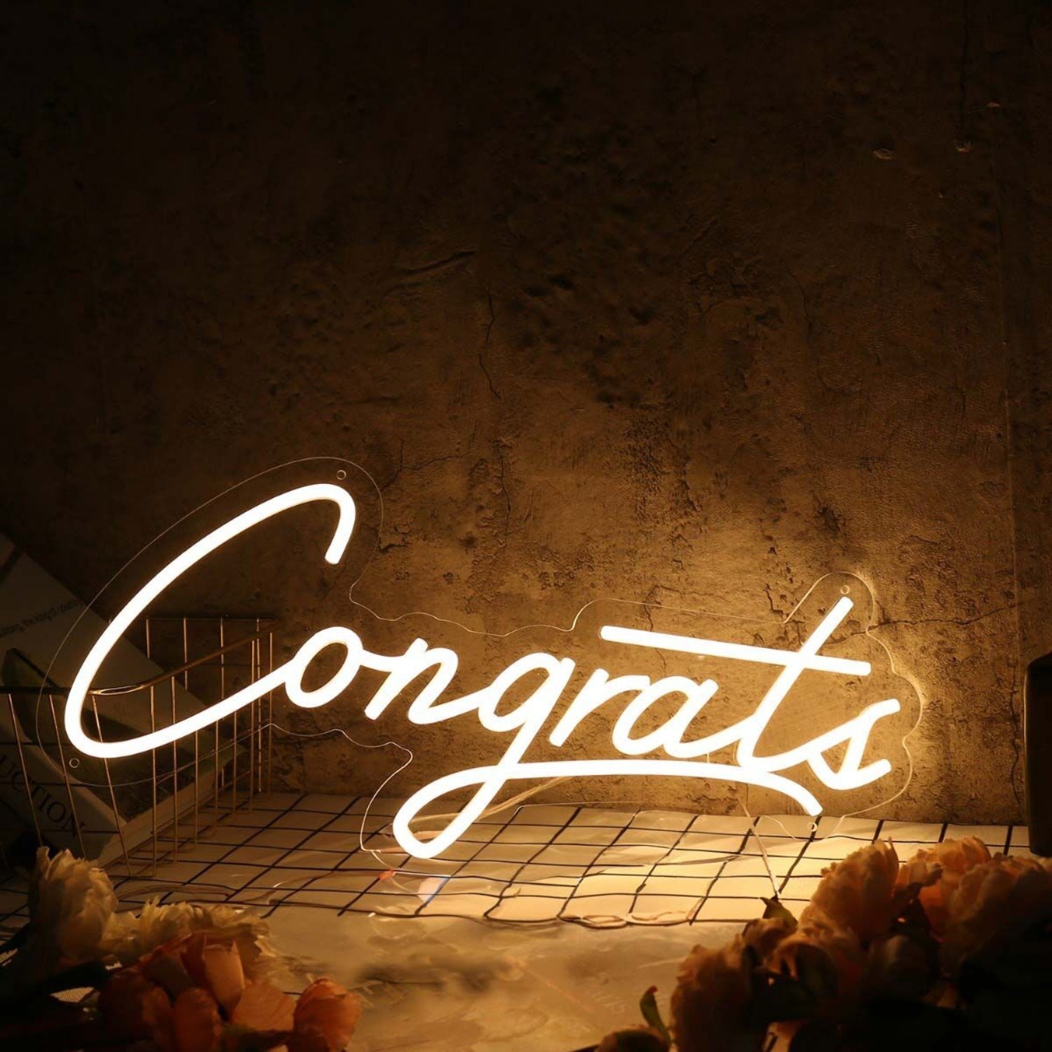 Congrats Yellow Custom Led Neon Sign - Shineneon