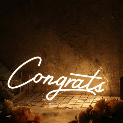 Congrats Yellow Custom Led Neon Sign - Shineneon