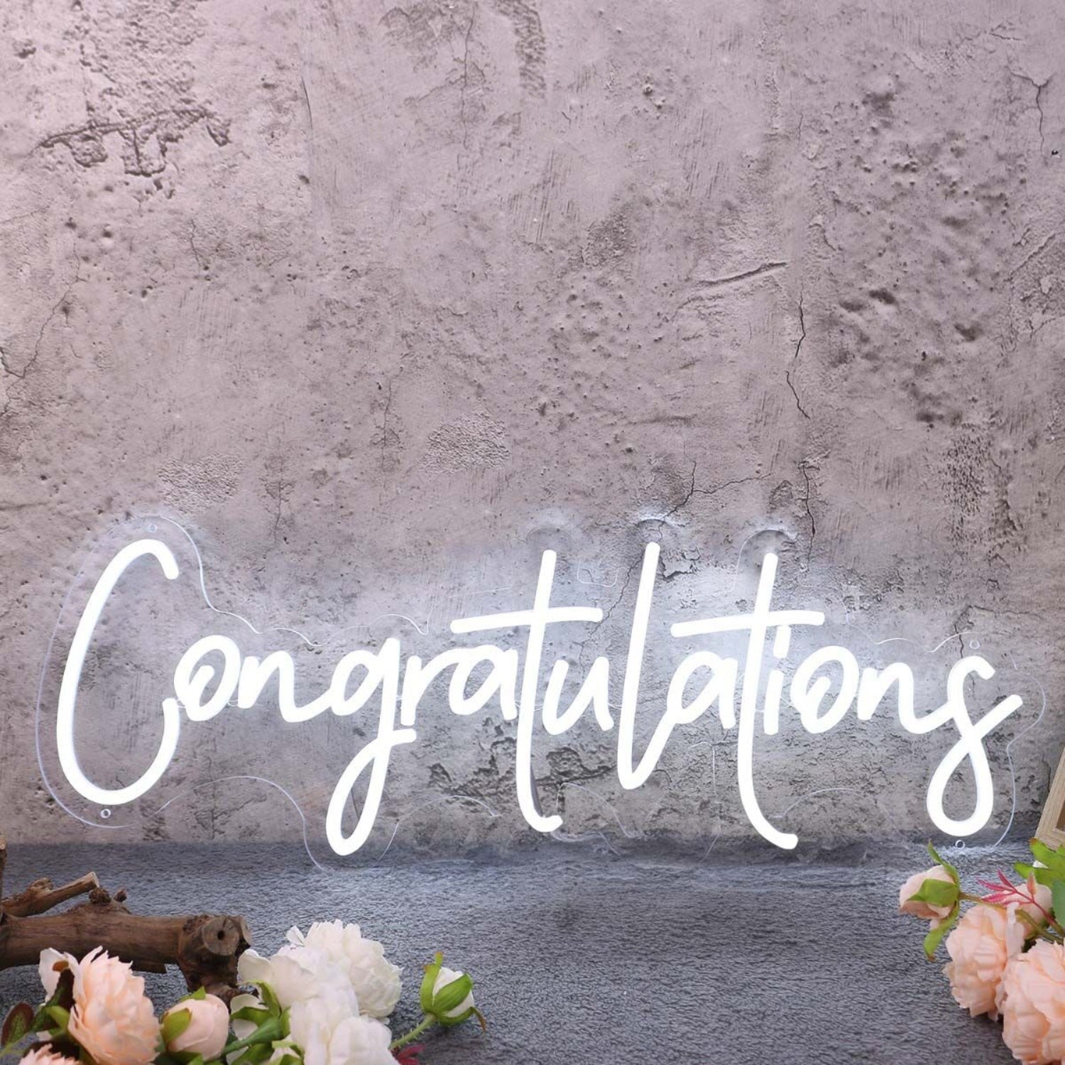 Congratulations White Led Neon Sign | Shineneon