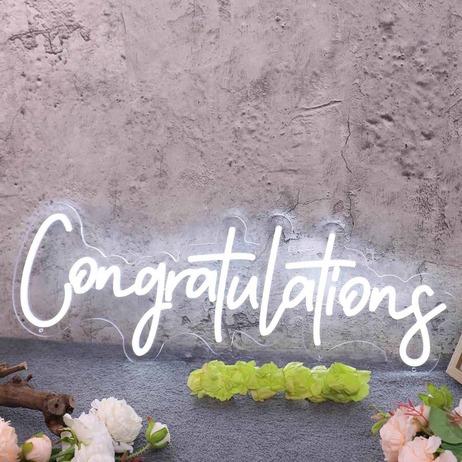 Congratulations White Led Neon Sign - Shineneon