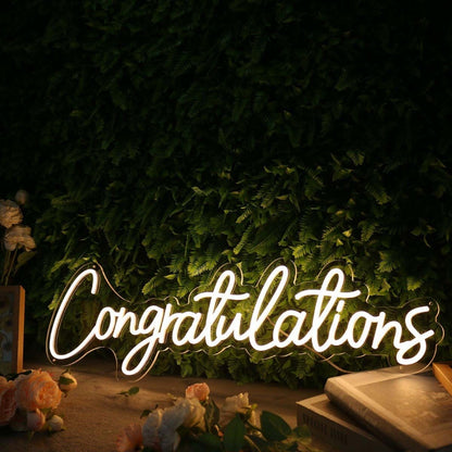 Congratulations Yellow Custom Led Neon Sign - Shineneon
