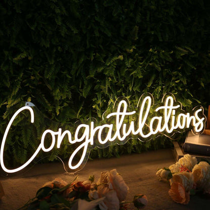 Congratulations Yellow Custom Led Neon Sign - Shineneon