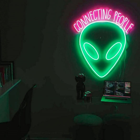 Connecting People Alien Led Sign Business Neon Sign