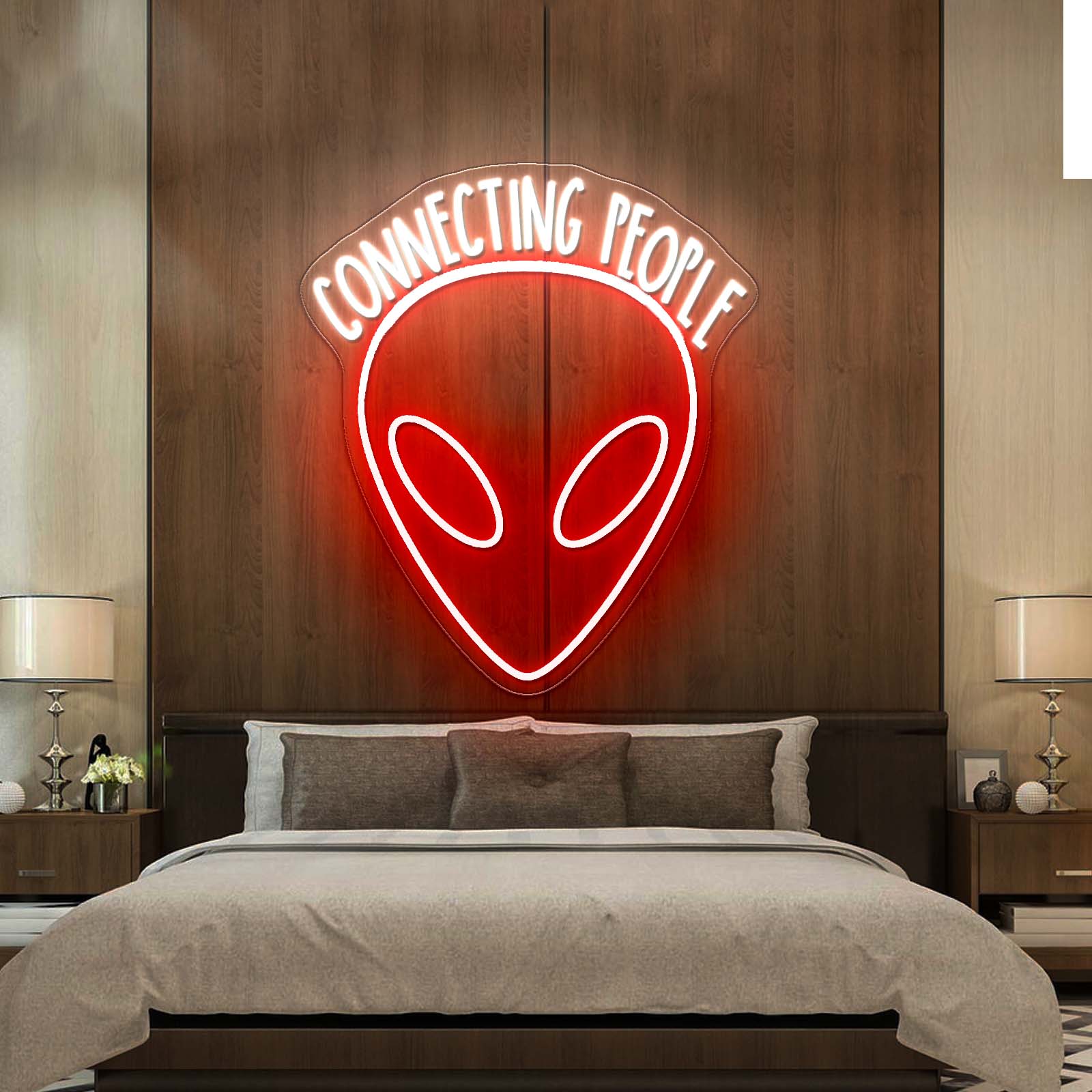 Connecting People Space Alien Neon Sign For Home Decor - Shineneon
