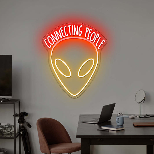 Connecting People Space Alien Neon Sign For Home Decor