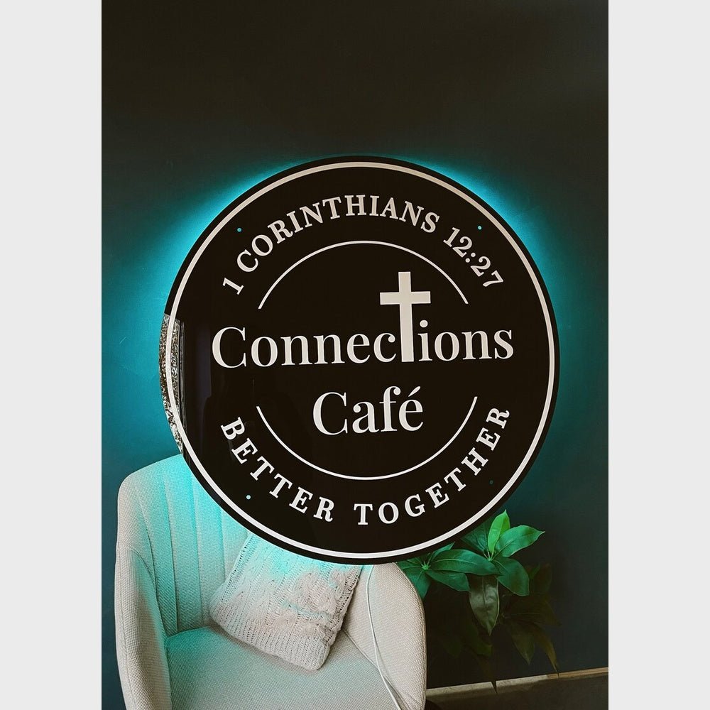 Connection Cafe Acrylic Business Logo Sign - Shineneon