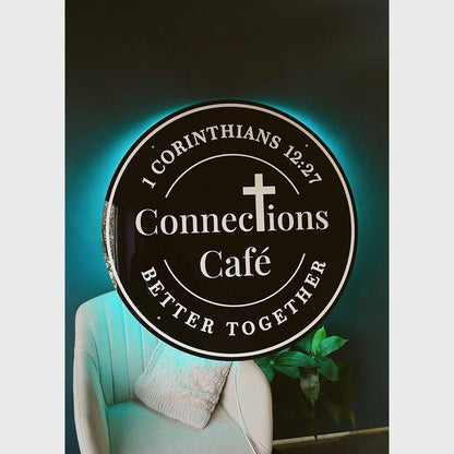 Connection Cafe Acrylic Business Logo Sign - Shineneon