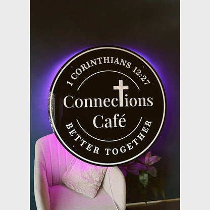 Connection Cafe Acrylic Business Logo Sign - Shineneon