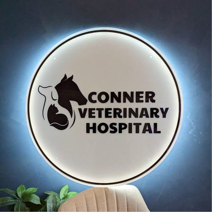 Conner Veterinary Hospital Acrylic Business Logo Sign - Shineneon