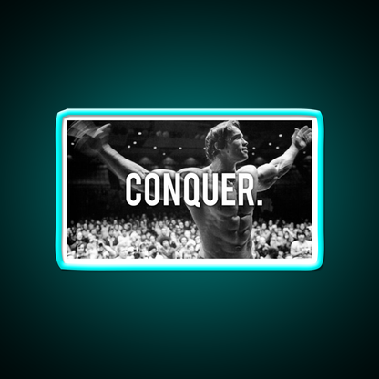Conquer Arnold Poster Gym Fitness Led Neon Sign Rgb Color