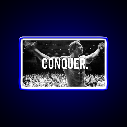 Conquer Arnold Poster Gym Fitness Led Neon Sign Rgb Color