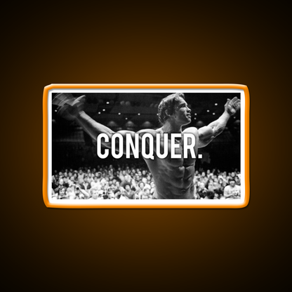 Conquer Arnold Poster Gym Fitness Led Neon Sign Rgb Color