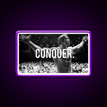 Conquer Arnold Poster Gym Fitness Led Neon Sign Rgb Color