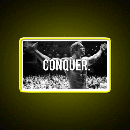 Conquer Arnold Poster Gym Fitness Led Neon Sign Rgb Color