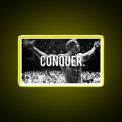Conquer Arnold Poster Gym Fitness Led Neon Sign Rgb Color