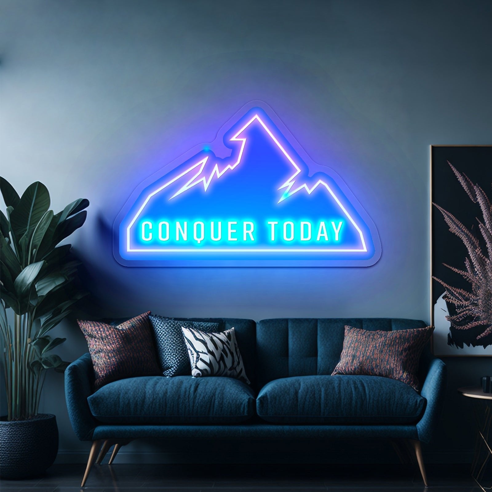 Conquer Today Mountain Motivational Neon Signs - Shineneon