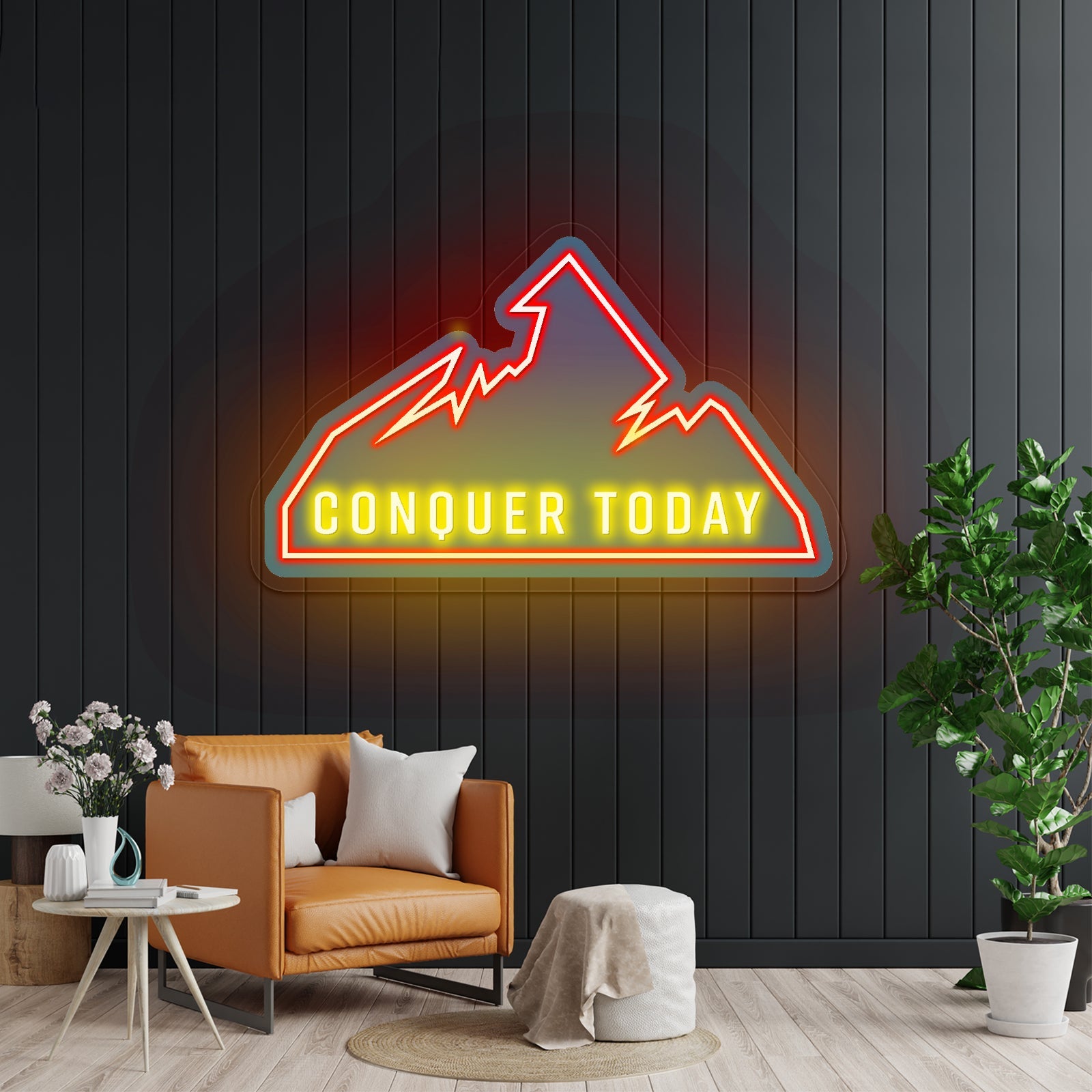 Conquer Today Mountain Motivational Neon Signs - Shineneon