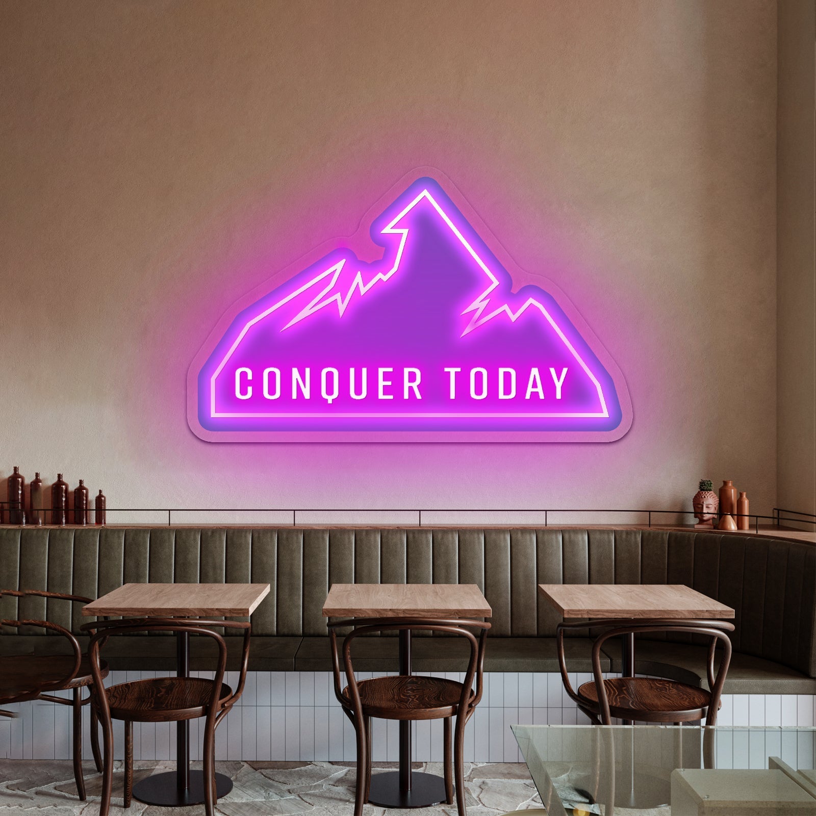 Conquer Today Mountain Motivational Neon Signs - Shineneon