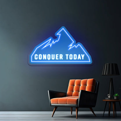 Conquer Today Mountain Motivational Neon Signs - Shineneon