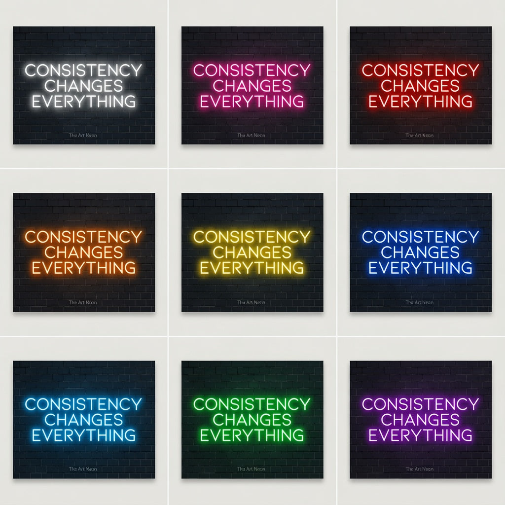 Consistency Changes Everything LED Neon Sign - 05 Color Grid