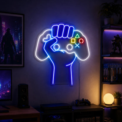 Controller Fist Neon Sign LED Neon Sign real lifestyle scene
