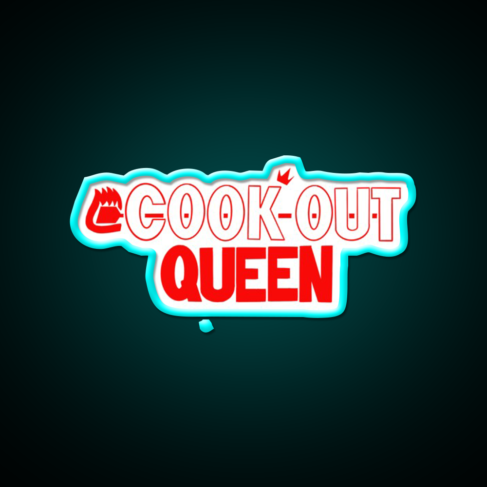 Cook Out Queen Fast Food Led Neon Sign For Burger Place Rgb Color
