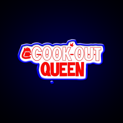 Cook Out Queen Fast Food Led Neon Sign For Burger Place Rgb Color