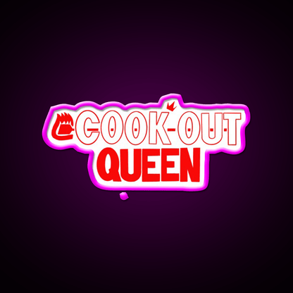 Cook Out Queen Fast Food Led Neon Sign For Burger Place Rgb Color - Shineneon